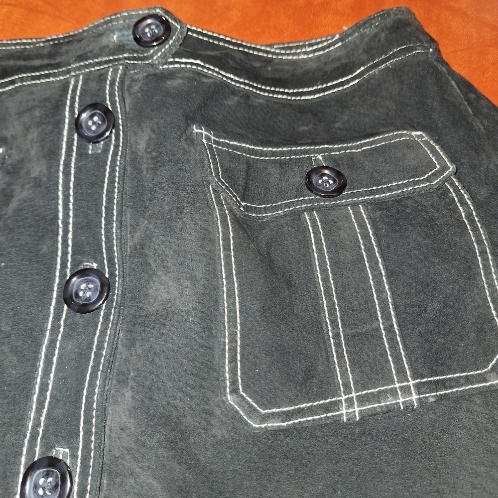 Leather Button Down Long Skirt Size 14 - Picture 4 of 11